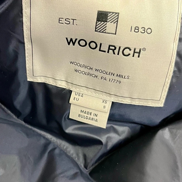 Woolrich Polar Parka in Ramar Cloth with High Collar and Fur Trim in Melton Blue - Picture 7 of 16